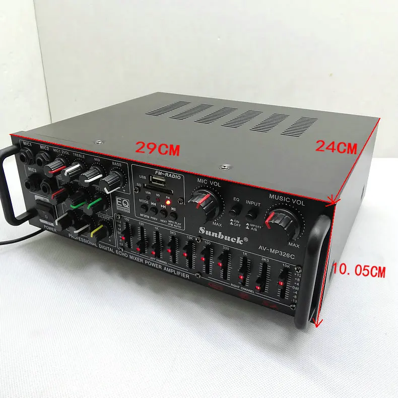 Новый 220V 240V 200W + SUNBUCK AV MP326C Профессиональная Цифровая Эхо смеситель усилитель