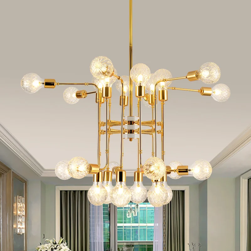 

Modern Chandeliers Lighting Ball Pendant Lamp Gold Metal