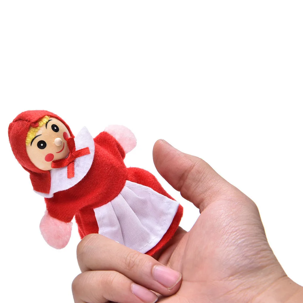 Hot Little Red Riding Hood Finger Puppets Baby Educational Toy Christmas Gifts 4 Pcs/set Puppet Learning Toys