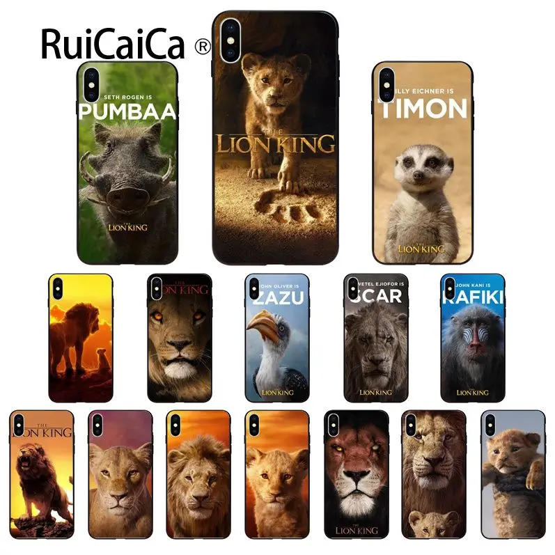 Черный мягкий чехол для телефона Ruicaica the lion king movie iPhone X XS MAX 6 6S 7 7plus 8 8Plus 5 5S XR |