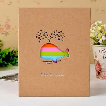 

New 6 inch can put 100pcs photos Pocket Interleaf Type Children Scrapbooking gift Kids DIY Lovely Printing Kawaii notebook Album