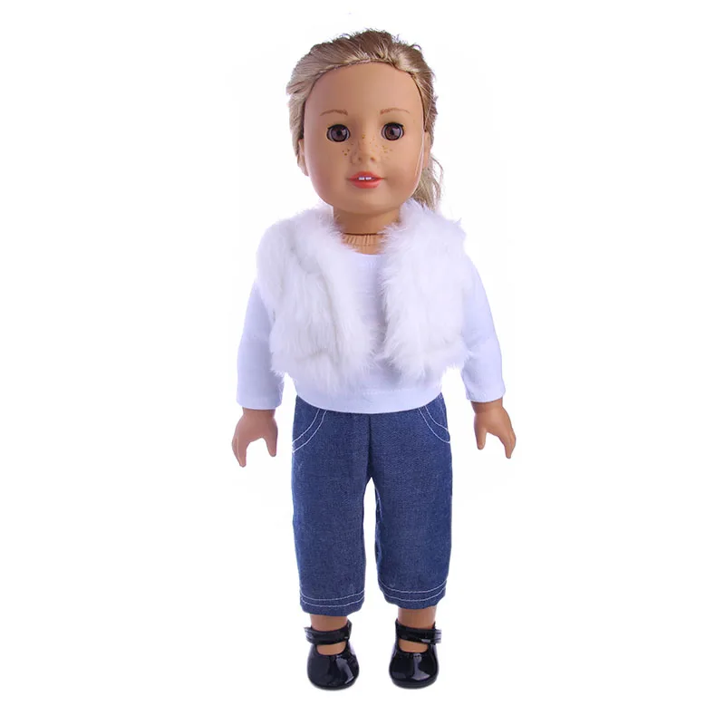 

Velvet Vest + T-Shirt Fit 18 Inch American 43cm Baby Doll Clothes Accessories Children The Best Christmas Gift