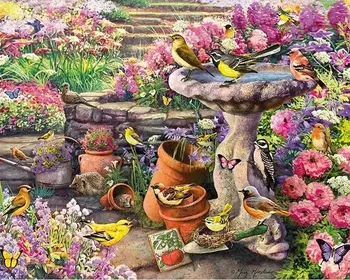 

Home Garden Full Square Diamond Embroidery Diy Diamond Painting Garden Birds Needlework Cross Stitch Mosaic Sewing Art Crafts