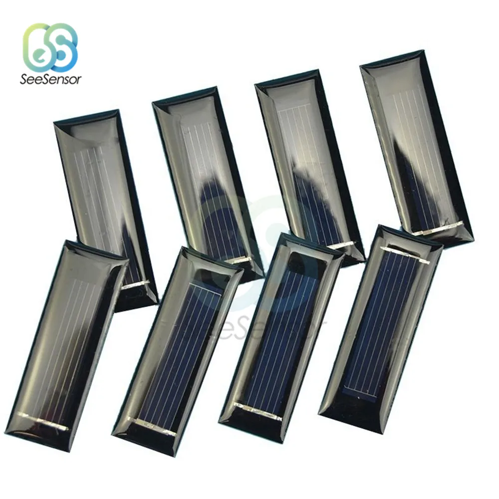 5 шт. мини солнечная панель 0,5 В 100мА солнечные элементы фотоэлектрическая панель s модуль солнечного питания зарядное устройство DIY 53*18*2,5 мм