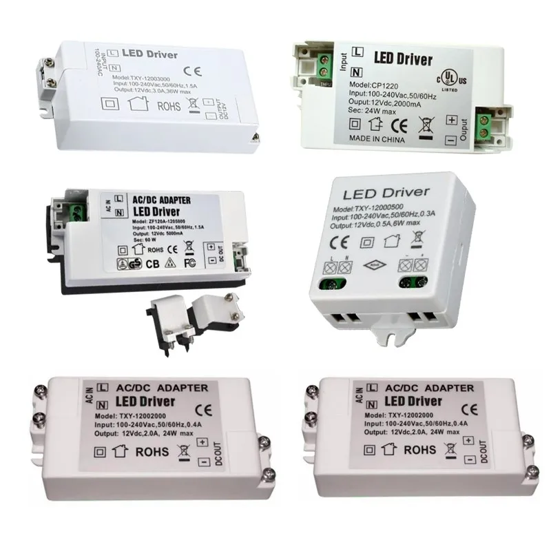 Перепродать dc 12v постоянное напряжение 12w 6w аксессуары для освещения Трансформаторы светодиодный драйвер