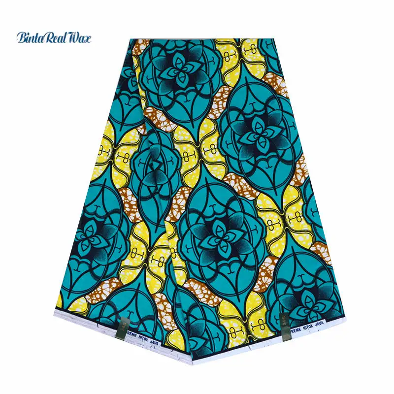 

2018 Latest style 100% Cotton African Wax Clothes Dutch Wax 6 yards for party dress african New ankara wax hollandais 24FS1138