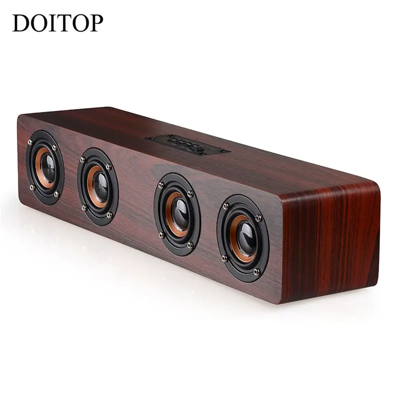

Newest W8 Bluetooth Wood SPeaker HIFI Four Loudspeakers Wireless Stereo Subwoofer Speaker TF Card AUX IN for TV Home Theatre /4