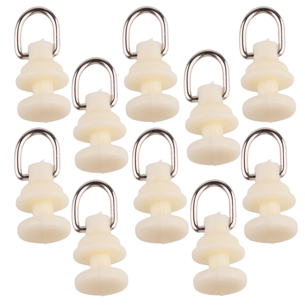 

10Pcs Curtain Track Glider Rail Sliding Roller Runner Hook Ceiling Carrier 3#-15mm