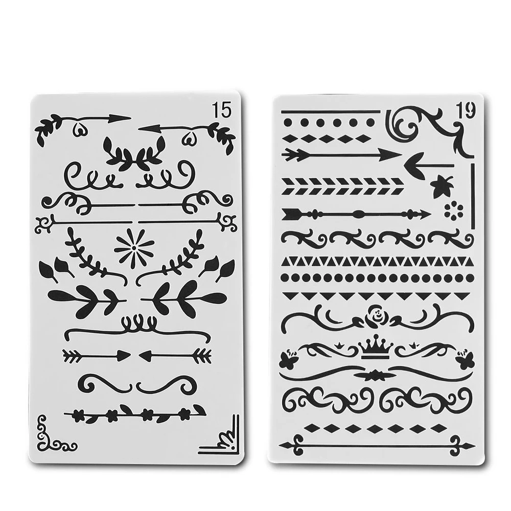 

1PC DIY Plastic Hollow Paper Card Stencils Journal Ruler Template Journal/Notebook/Diary/Scrapbooking Album Crafts
