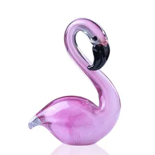 H& D выдувное вручную розовое Фламинго стекло орнамент Коллекционная Статуэтка подарок пресс-папье домашнее свадебное украшение