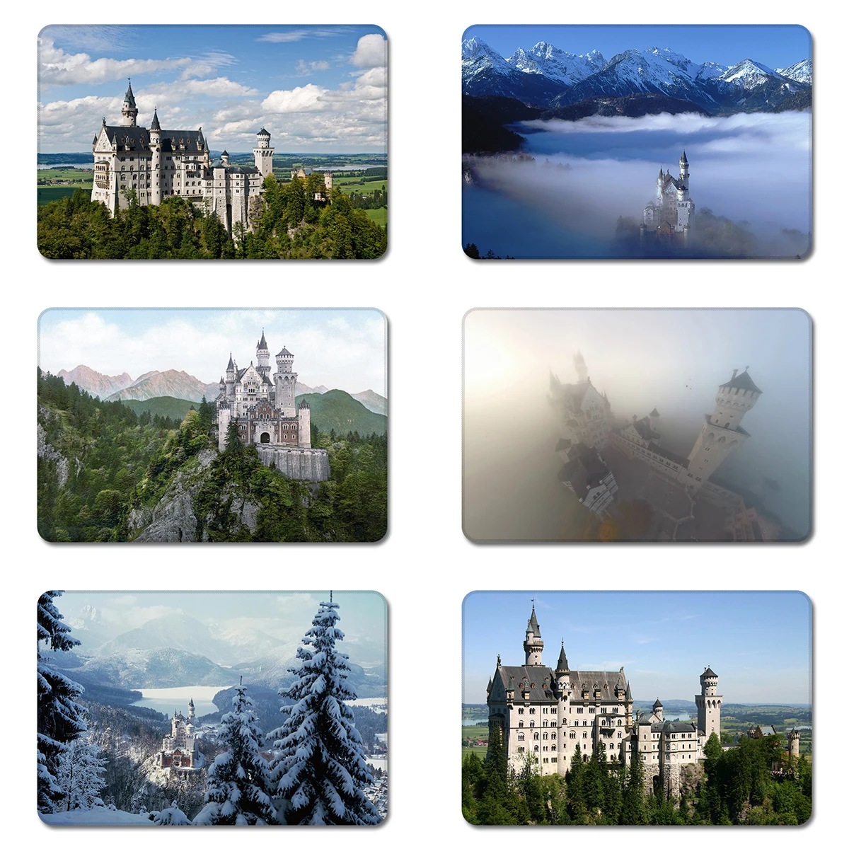 Новый Лебедь камень замок Schloss Neuschwanstein Винтаж Карта мира природа резиновый стол
