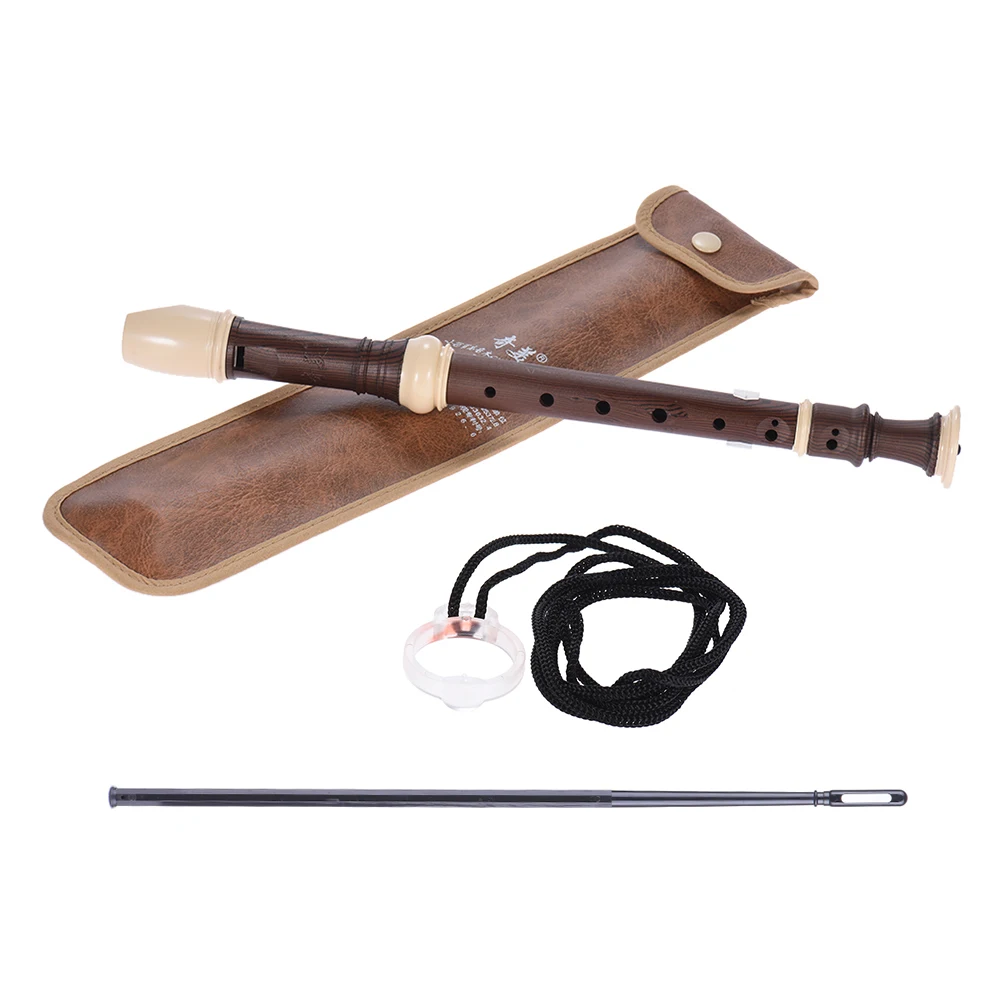 QM8A-5G Detachable Soprano Recorder German Style 8 Hole Key of C Recorder with Cleaning Rod Carrying Bag for Student Beginner