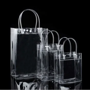 

1 Piece New Clear Tote Bag PVC Transparent Shopping Bag Shoulder Handbag Stadium Approved Environmentally Storage Bags