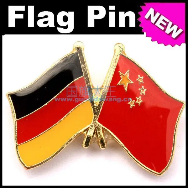 Германия Китай двойные флаги дружбы Национальный флаг Металлический Нагрудный значок