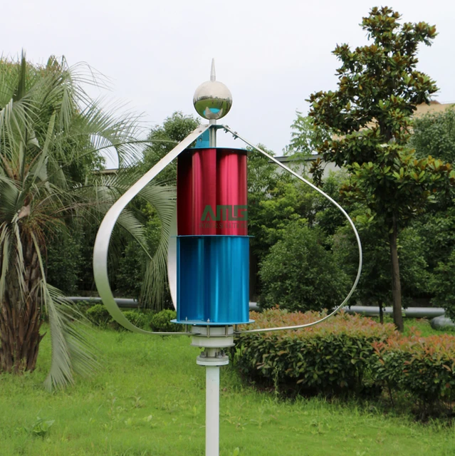 200w 12v/24v Vertical Axis Wind Turbine Generator VAWT Portable