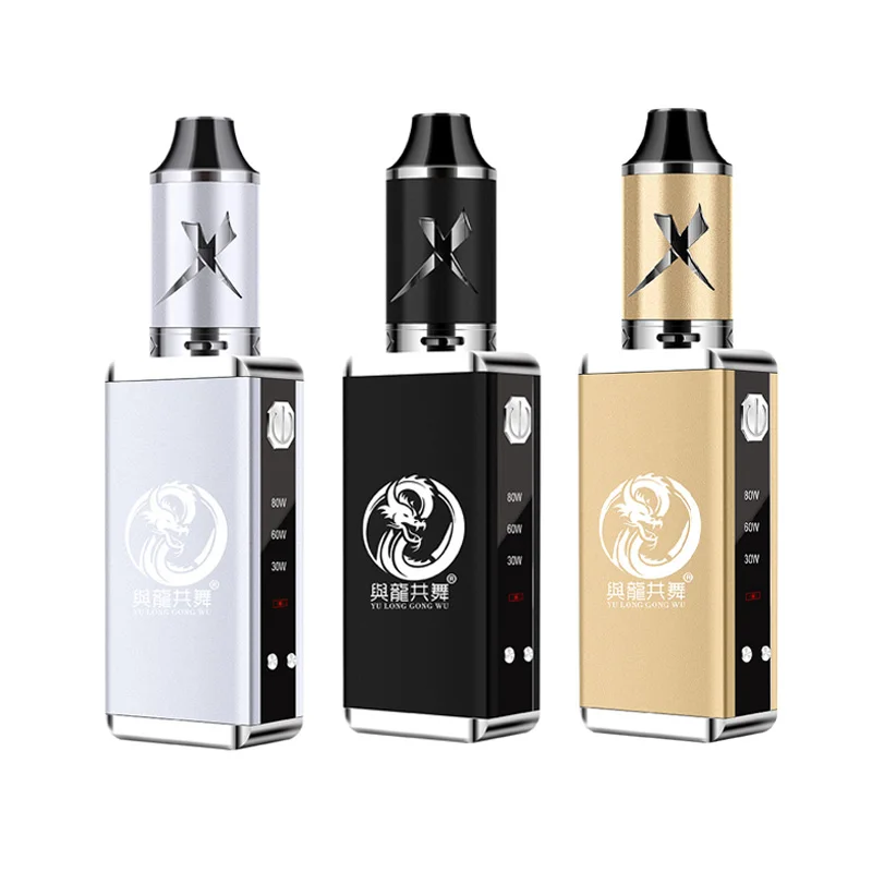 

New YL80W Box mod Vape kit 2200mah build in battery with 3.5ml tank Electronic Cigarette Starter Kit 22mm shisha pen