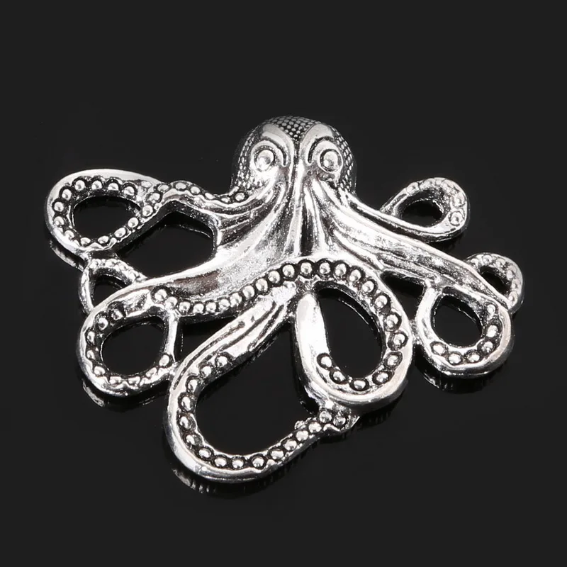

Free Shipping 10pcs 36x43mm antique silver Alloy Octopus charms Pendant Jewelry Findings