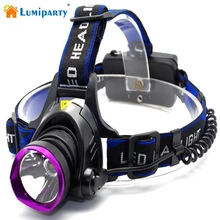 Lumiparty Hotest перезарядки XM-L T6 светодиодный Масштабируемые светодиодные фары 3 режима велосипедный фонарь задний фонарь для кемпинга на открытом воздухе(только налобный фонарь