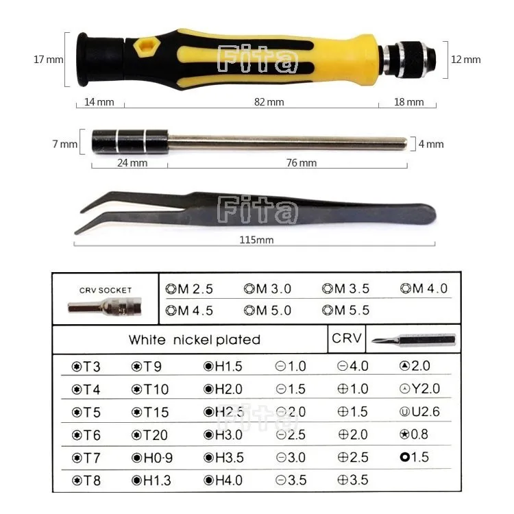 Precision 45 в винт с шестигранной точность мини Магнитная Отвёртки инструмент для часы сотовый телефон ремонт ноутбуков