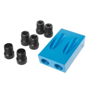 

14pcs/set 6/8/10mm Oblique Hole Locator Positioner Drilling Bits Jig Clamp Woodworking Kit Aluminum Alloy Hole Locator