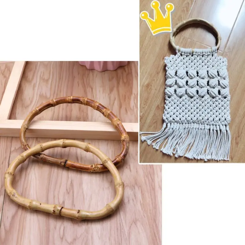 1 шт. D/круглая бамбуковая ручка для ручной работы сумки DIY Tote Кошелек Рамка для изготовления сумки вешалка