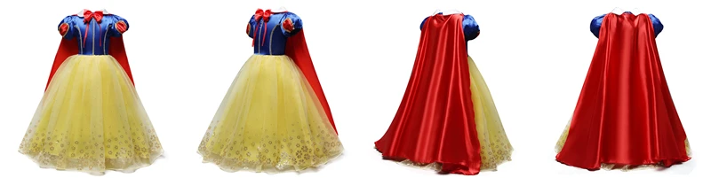 Детский костюм на Хэллоуин и Рождество для девочек 4-10 лет, костюм Белоснежки, костюм принцессы для костюмированной вечеринки, детская одежда, платья для девочек
