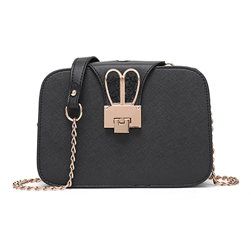 Women Handbags Casual Rabbit Ear Crossbody Shoulder Bags Fashion Chain Designer PU Leather Metal Lock Mini Square Bag SS0417 (22)