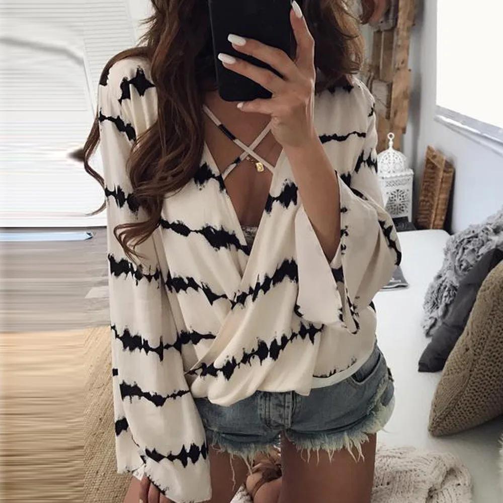 KANCOOLD T-Shirt new high quality Women Loose Long Sleeve T-shirt Printed Tops Chiffon Casual sexy T-shirt women JAN29 KANCOOLD T-Shirt new high quality Women Loose Long Sleeve T-shirt Printed Tops Chiffon Casual sexy T-shirt women JAN29