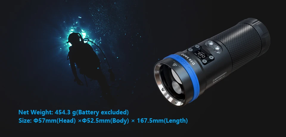 XTAR D36 фонарик для дайвинга комплект OLED экран CREE XHP70.2 XHP35 HI max 5800 люмен подводный 215 м фонарь для дайвинга с зарядным устройством