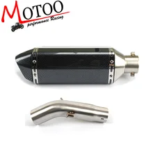 Motoo-мотоцикл выхлопной средней трубы круглый глушитель с выхлопом для SUZUKI GSXR 600/750 2011- Slip-On