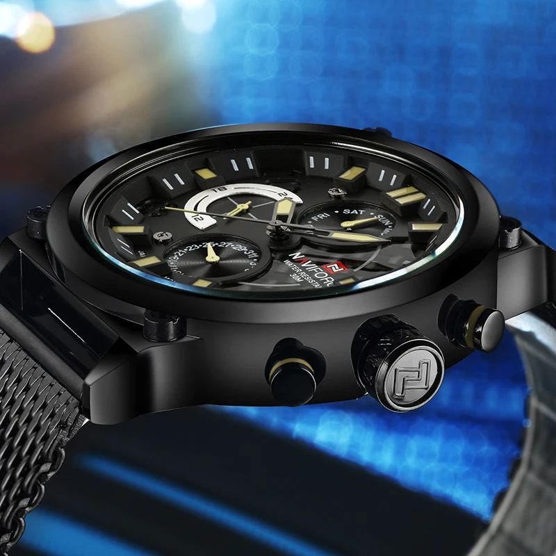 2017 NAVIFORCE Luxury Brand Men's Analog Quartz 24 Hour Date Watches Man 3ATM Waterproof Clock Men Sport Full Steel Wrist Watch