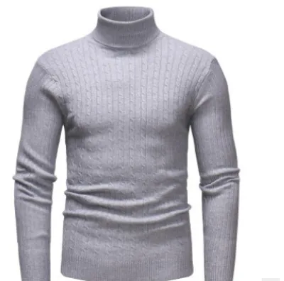 

Men's Casual Slim Fit Basic Tops Knitted Thermal Turtleneck Pullover Sweater Winter Men Slim Warm High Neck Pullover Sweater
