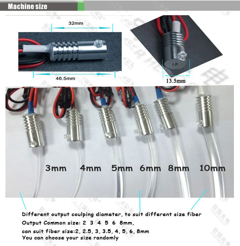 Motor de Luz com Controle Uso do Carro Controle 3w Multi Cor Rgb Fibra Óptica Led App - ir 12v 6 Frete grátis app controle ir 12v 3w