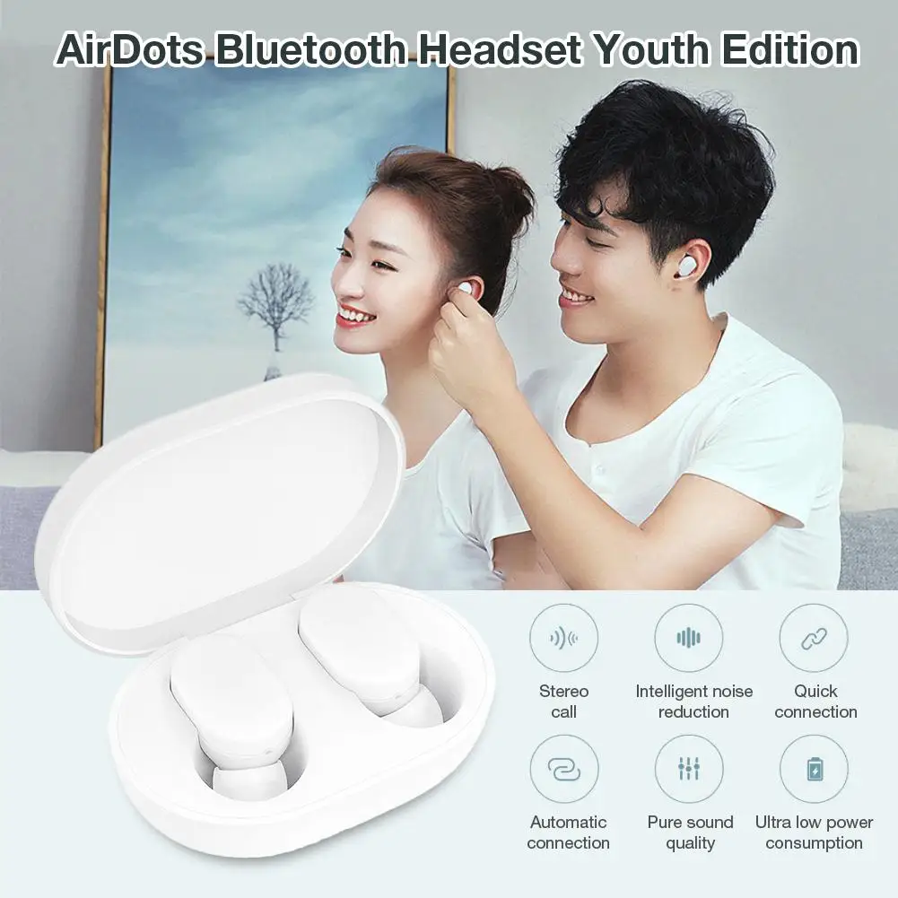

Original Bluetooth In Ear Earphones TWS 5.0 Headset DSP With Mic For Xiaomi Universal Redmi AirDots Headphone With Charging Box