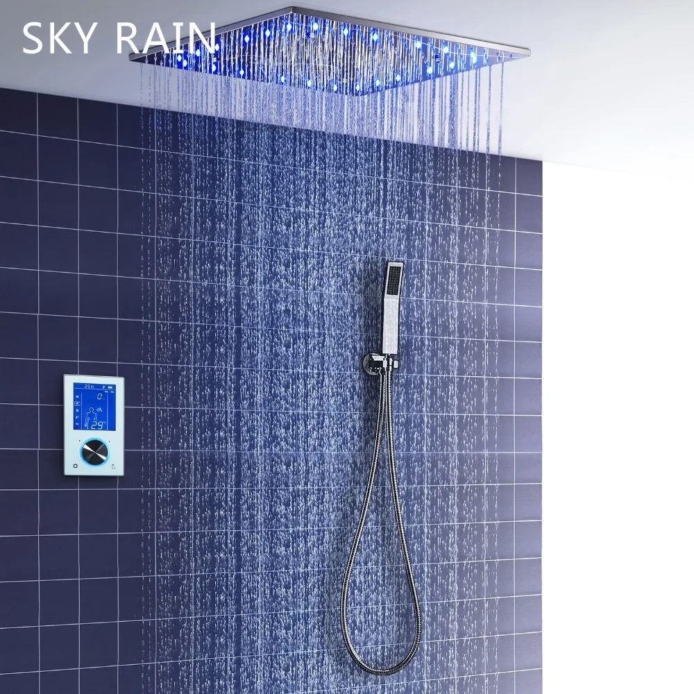 

Bathroom Shower Head Intelligent Thermostatic Digital Controller Touch Panel Spray Mist LED Shower Set