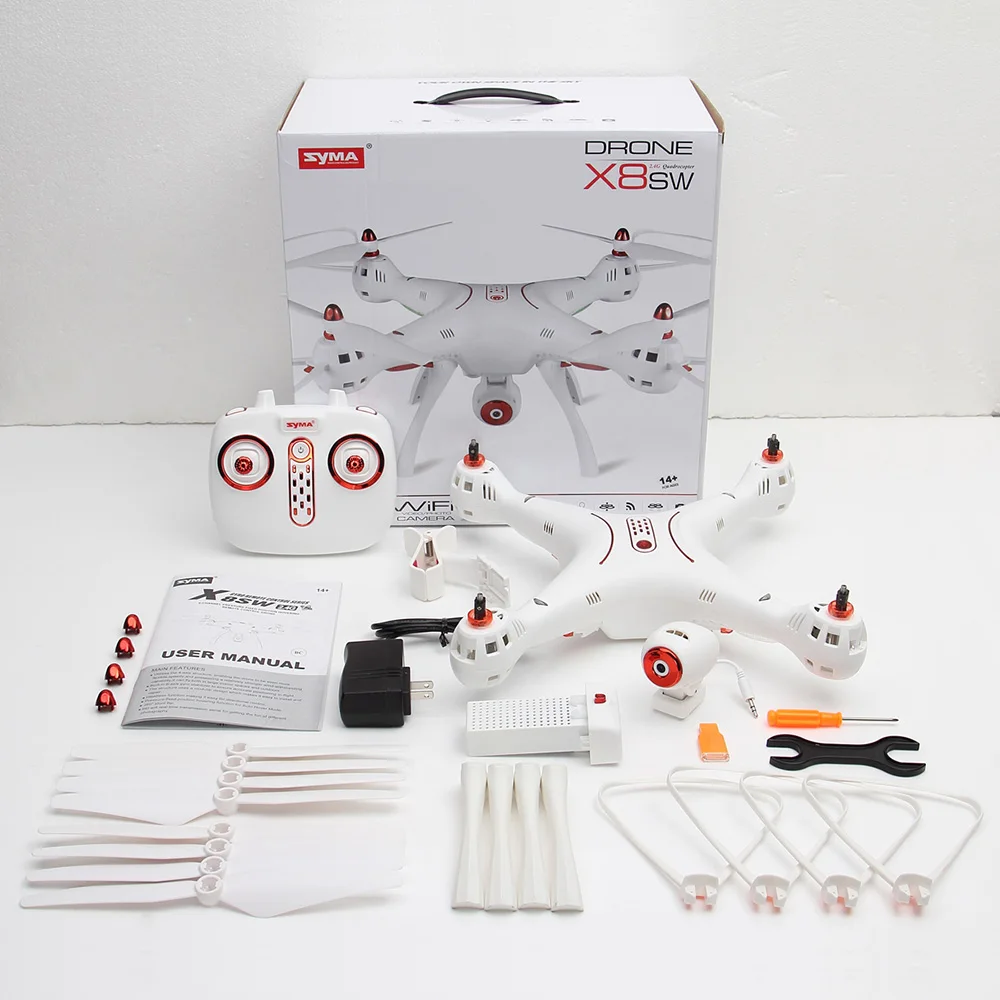 Квадрокоптер SYMA X8SW 2 4G Wi Fi FPV передача в реальном времени 4 канала 6 осей удержание