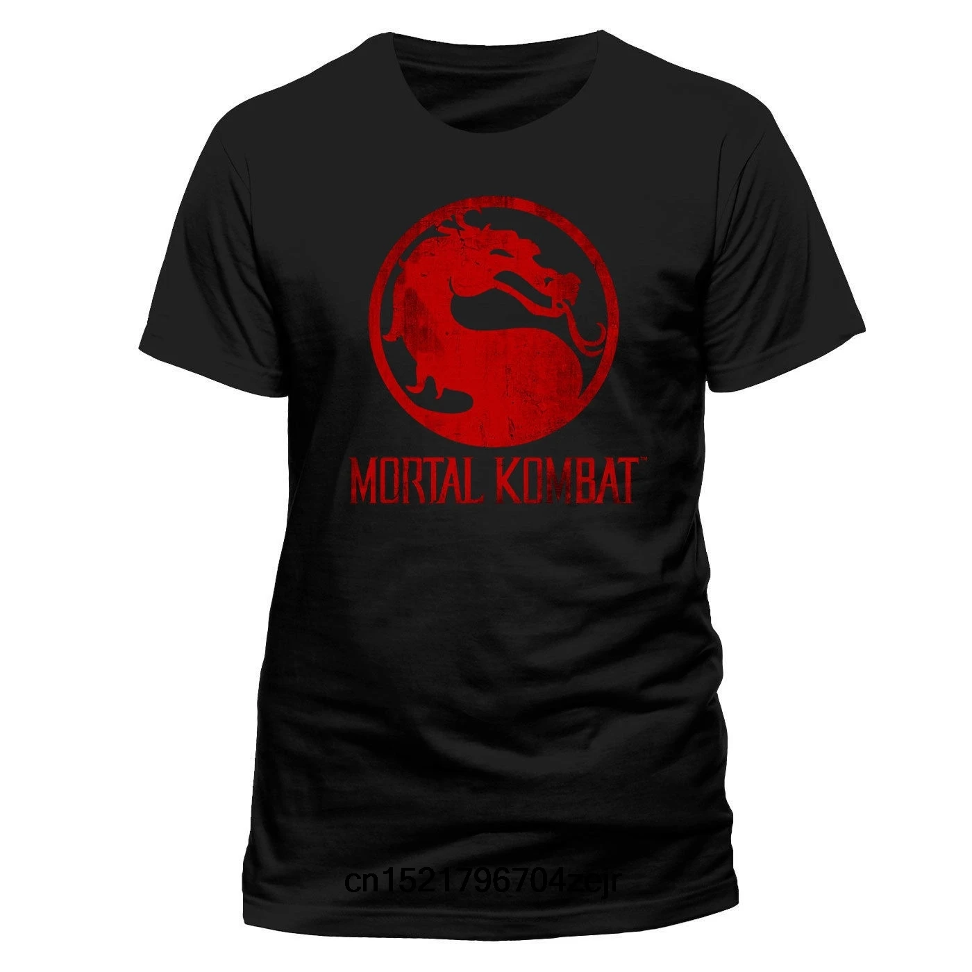 Men T shirt MORTAL KOMBAT DRAGON DISTRESSED LOGO Official s Black funny t-shirt novelty tshirt women | Мужская одежда