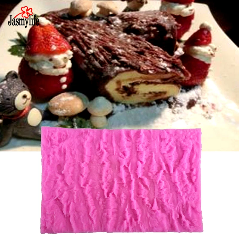

Fondant Cake Bark Texture Silicone Mold DIY Tree Wrinkles Stripe Mat Gum Paste and Sugar Craft Moulds Cake Decorating Tools