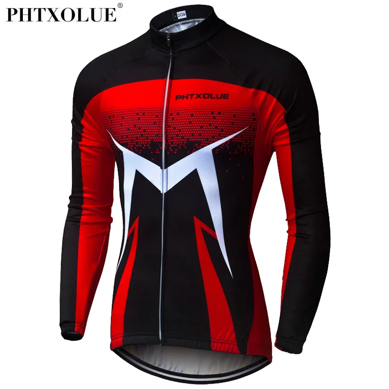 Phtxolue зимняя теплая одежда для велоспорта, мужская красная синяя зеленая одежда для горного велосипеда, одежда для велоспорта с длинным рукавом, велосипедная майка QY0378