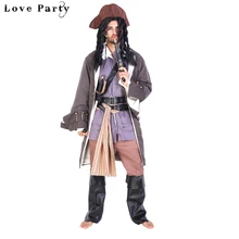 

Halloween Pirates Of The Caribbean Costume 2018 Adult Fancy Party Cosplay Clothing Men Performance Captain Jack Pirate Uniform