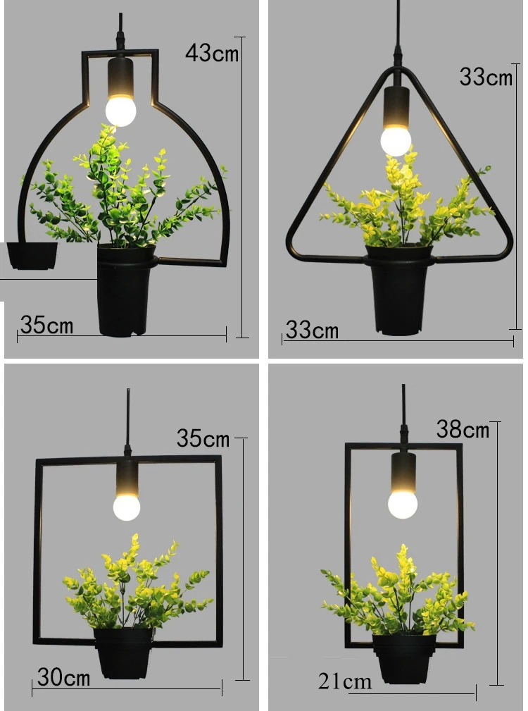 LuKLoy, современный каркасный светильник, трава, горшки для растений и цветов, подвесной светильник, Подвесная лампа для дома, балкона, кафе, гостиной, выращивания трав или суккулентов