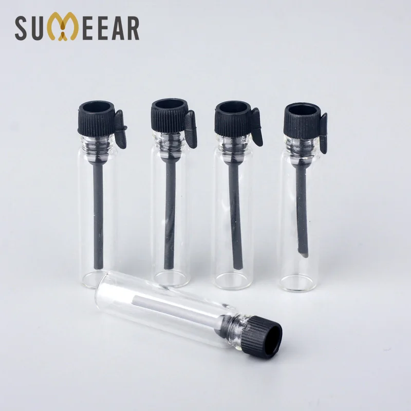 

100Pcs/Lot 1ml Mini Portable Sample Perfume Bottle Empty Refillable Glass Perfume Bottle Test Tube Essential Oils Trial Pack