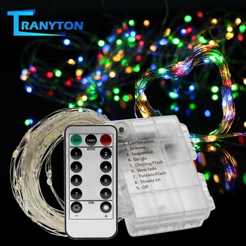 Koperdraad Led String Lights Battery Operated Guirlande Licht Vakantie Verlichting Voor Wedding Party Kerstboom Decoratie 5M 10M