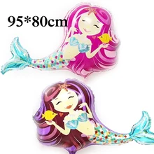 1 pc Sereia balão da folha de material animal um pouco sereia balões balões de hélio para crianças brinquedo aniversário Ariel
