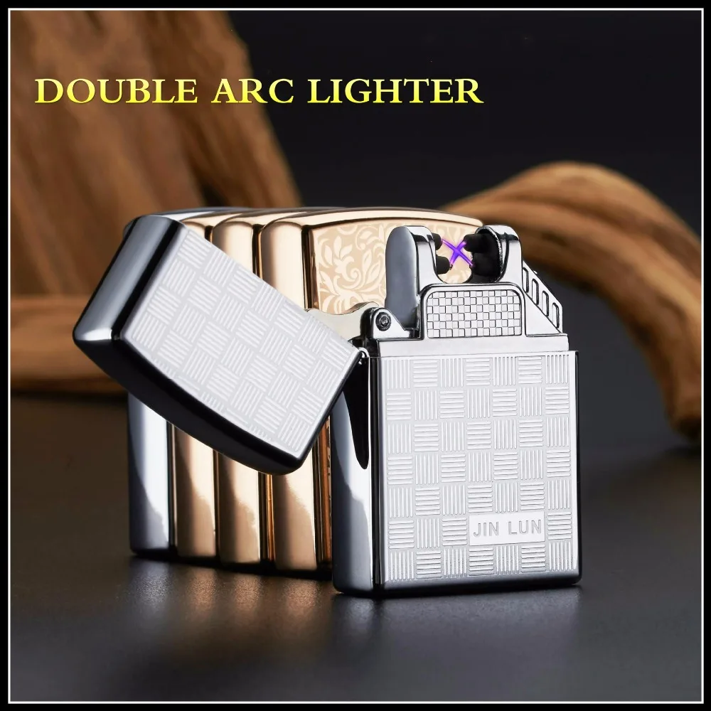 

Gift 2018 Latest Double Arc Pulse Charging Usb Charging Lighter Windproof Lighter Creative Metal Usb Charging New Arc Lighters