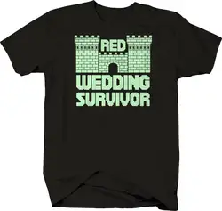 Красная Свадебная футболка Survivor с кирпичным замком футболка с коротким рукавом мужская забавный дизайн