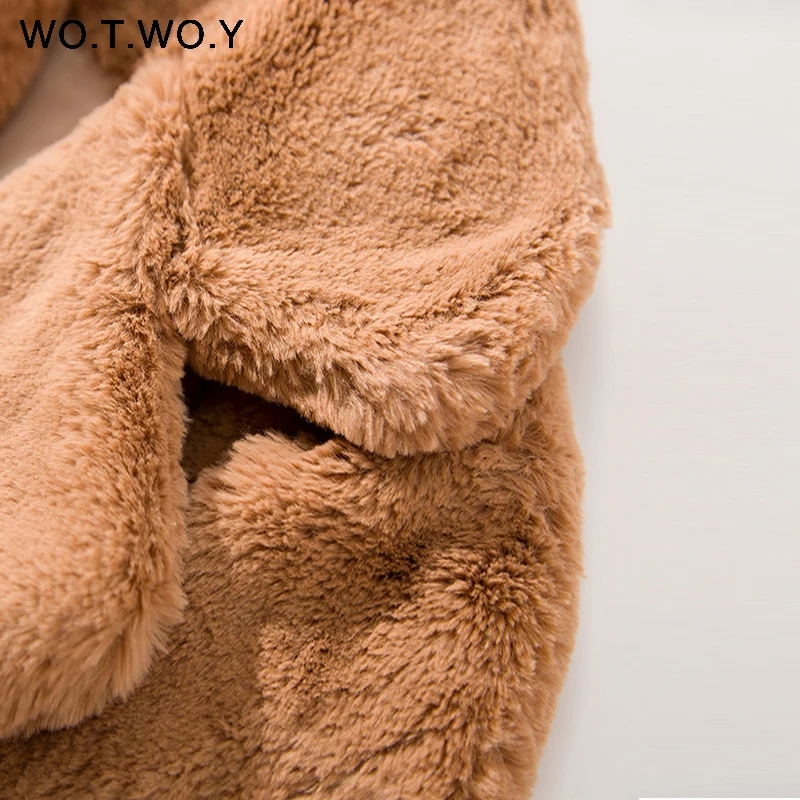 High Quality Faux Fur Coat Women Thicken Warm Autumn Winter Jackets Women Plush Teddy Coat Female Streetwear Outerwear