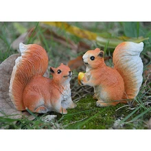 Милая Смола Пейзаж украшения милая маленькая белка смолы ремесла двора микро бонсай для пейзажа DIY маленькие украшения