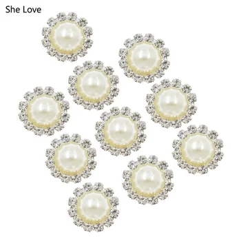 

Chzimade 10pcs Round Rhinestone Faux Pearl Glue on Flat Back Embellishment DIY Handmade Sewing Supplies for Decoration