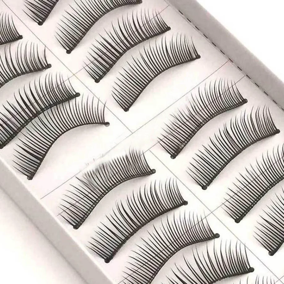 

Wholesale 10 Pairs Double False Eyelashes Natural Thick Crossed Bare Makeup Long False Eyelash